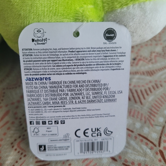 Keroppi Hello Kitty Sanrio Green Frog Plush Toy Brand New Stuffed Animal - Picture 5 of 10